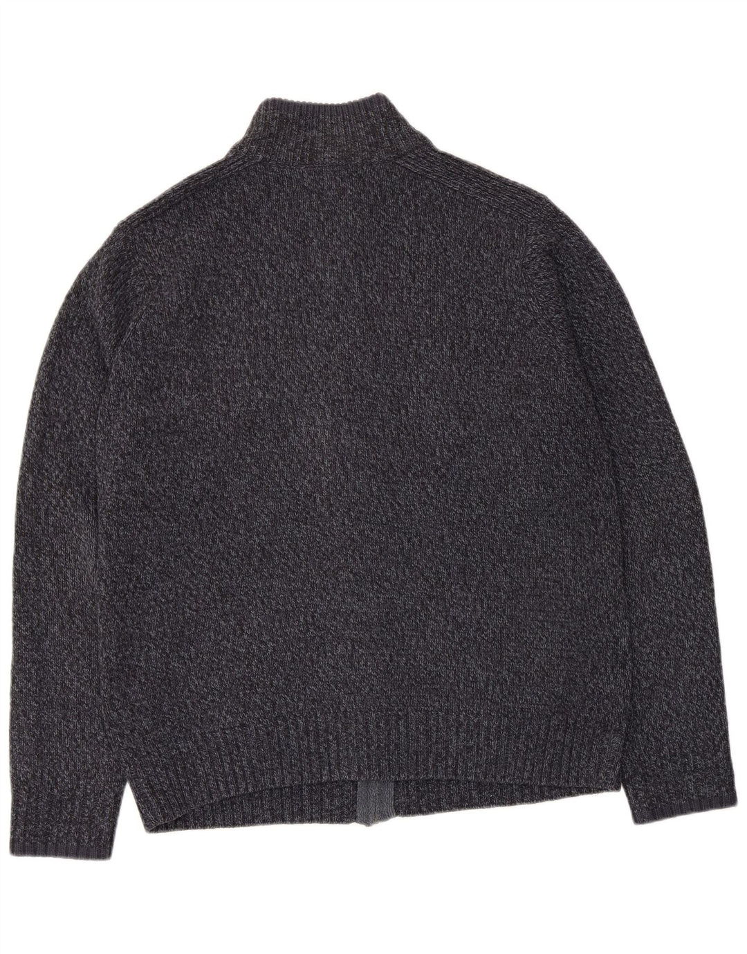 MARKS & SPENCER Maglione cardigan da uomo vestibilità regolare grande blu navy screziato