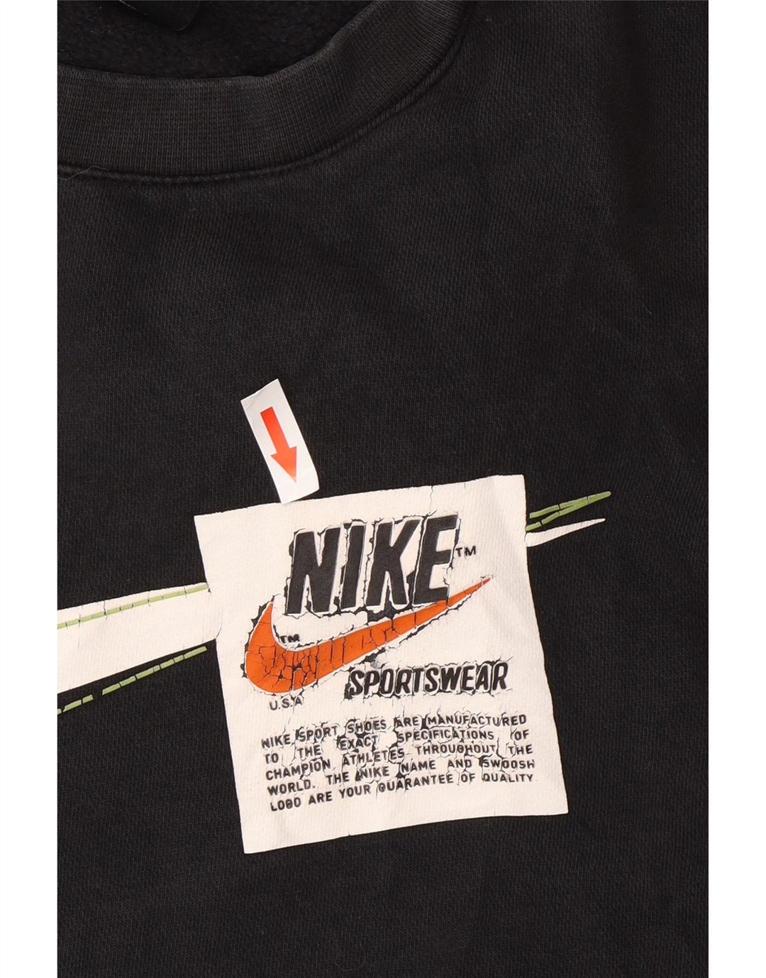Felpa grafica da uomo Nike Felpa media in cotone nero
