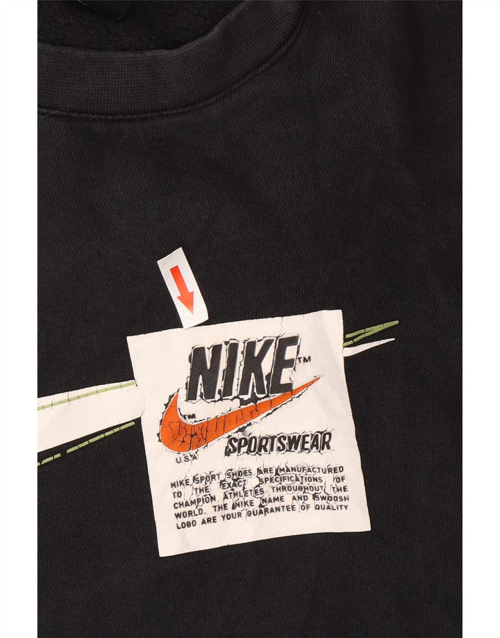 Felpa grafica da uomo Nike Felpa media in cotone nero