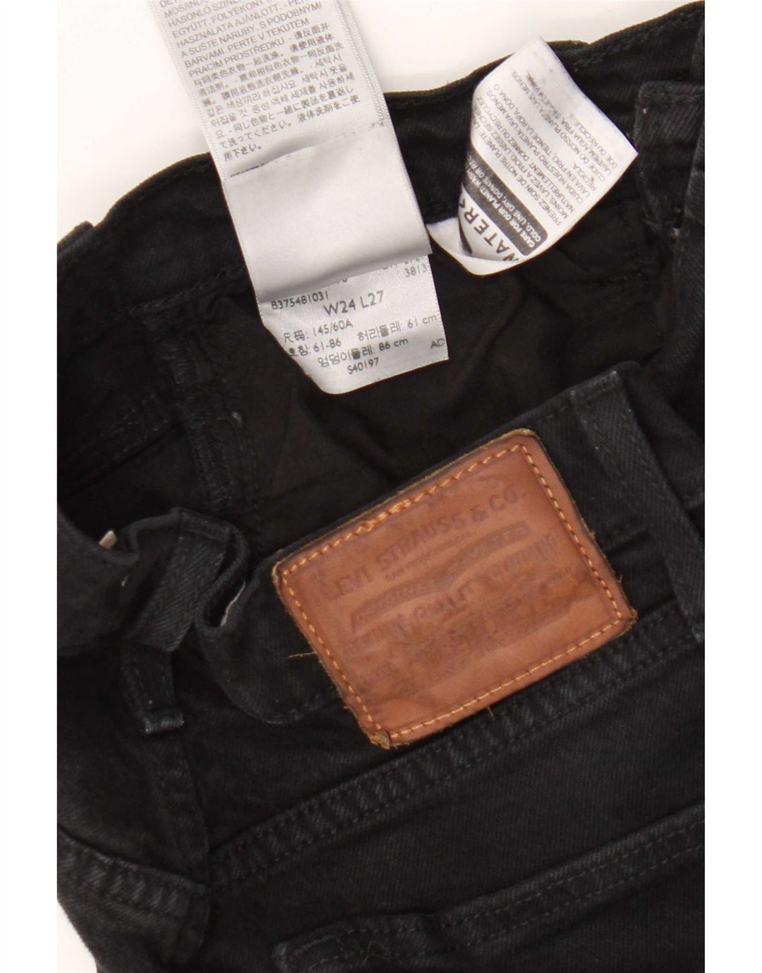 Jeans dritti Ribcage da donna Levi's W24 L27 cotone nero