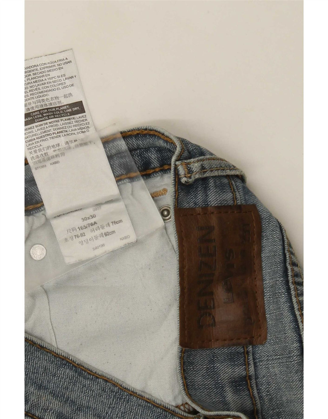 Jeans dritti Denizen da uomo Levi's W30 L30 in cotone blu