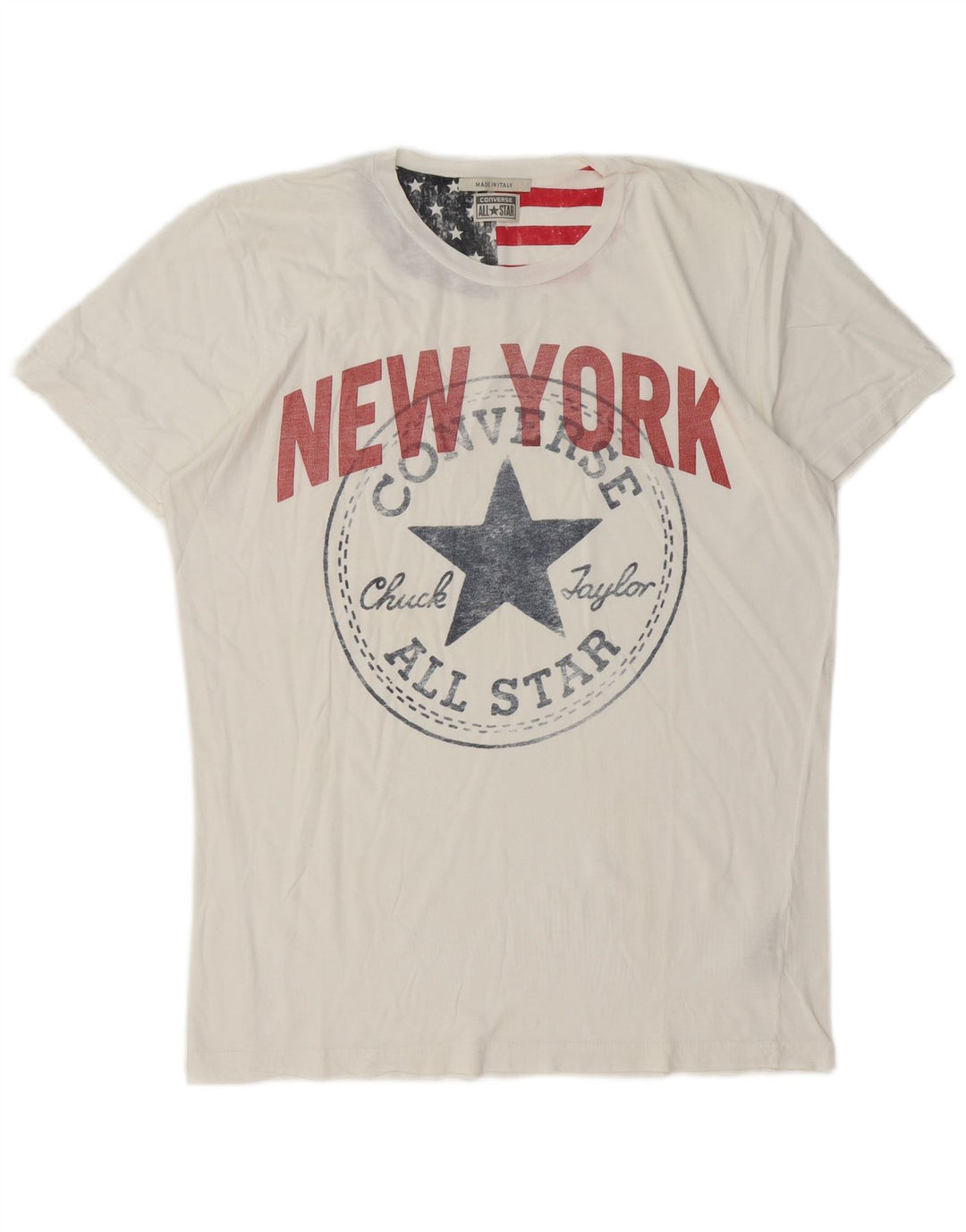Converse T-shirt grafica da uomo Chuck Taylor Top grande in cotone bianco