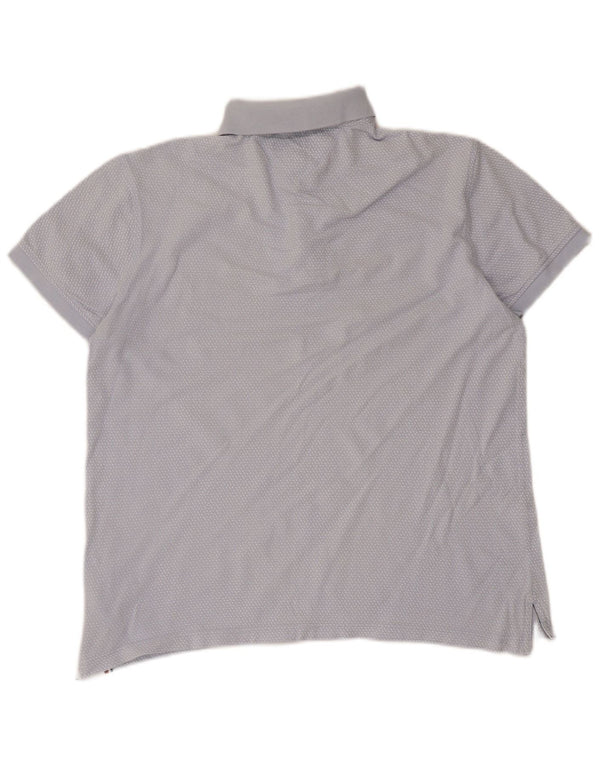 Polo da uomo Tommy Hilfiger in cotone maculato blu medio