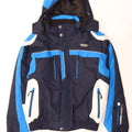 Giacca da sci con cappuccio da uomo Brugi Large blu color block in poliammide
