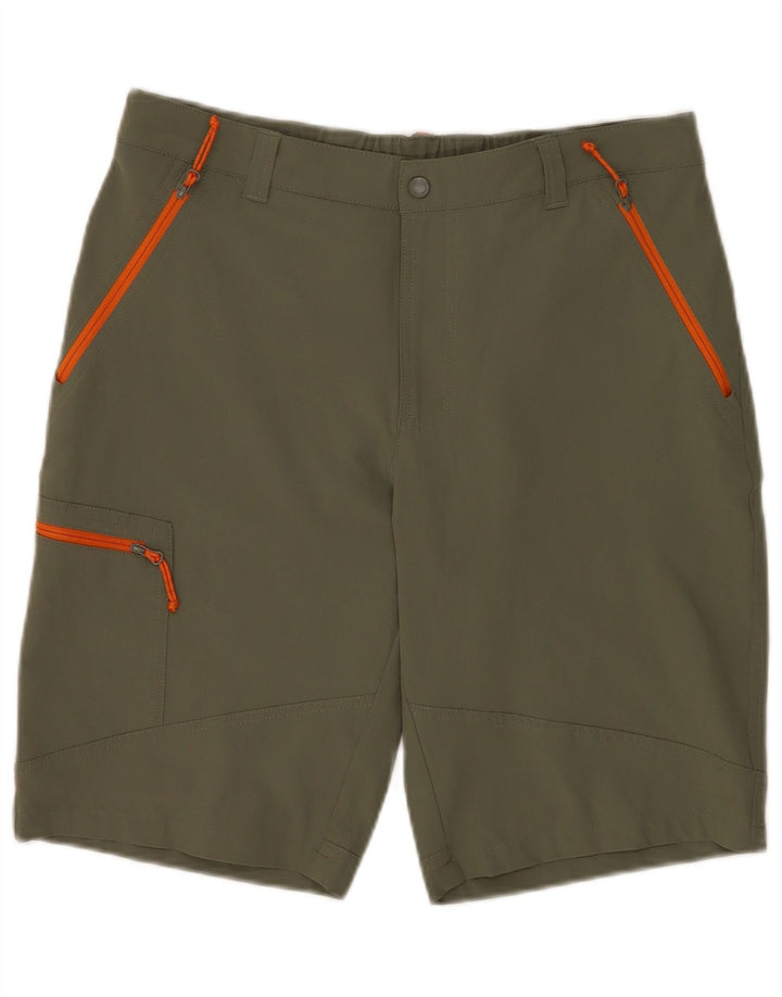 Pantaloncini cargo Columbia Omni-Shield da uomo W34 Large in poliestere kaki