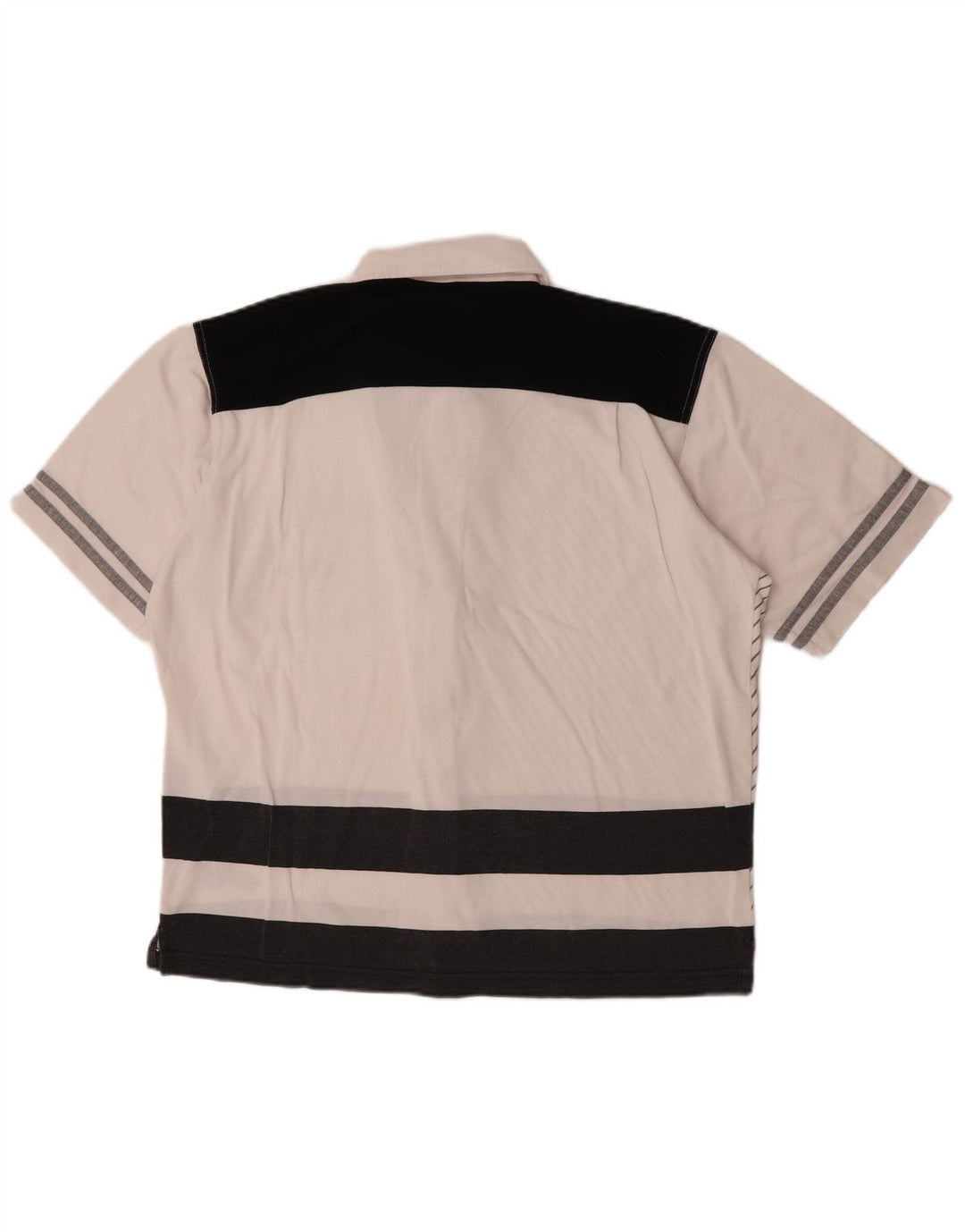 Camicia ampia da uomo a maniche corte Lotto Small in poliestere color block bianco