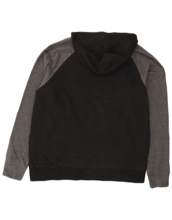 Felpa con cappuccio grafica da uomo Reebok, grande, in cotone color block nero