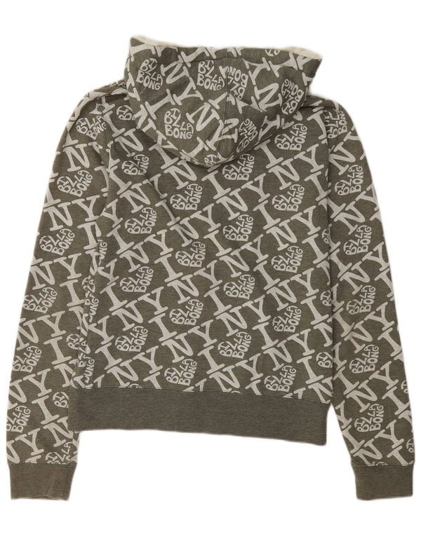 Maglione con cappuccio e zip grafica da donna Billabong UK 18 XL Cotone verde