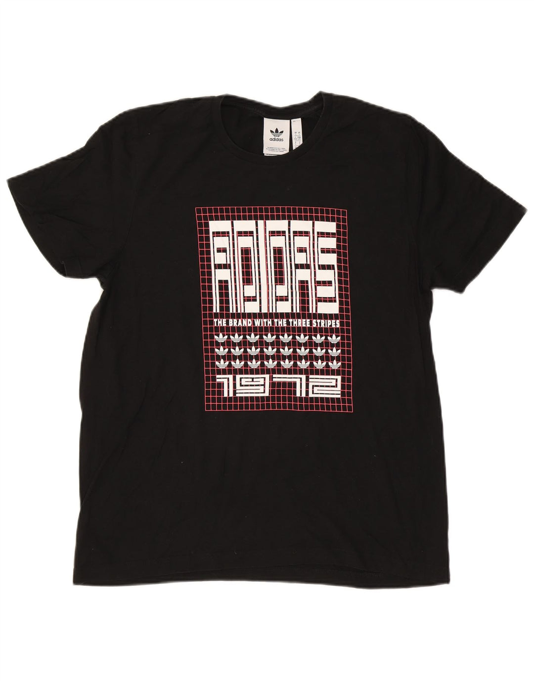 T-shirt grafica da uomo Adidas Top grande in cotone nero