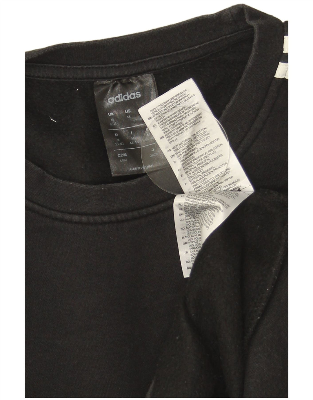 Felpa da donna Adidas Jumper UK 12/14 cotone nero medio