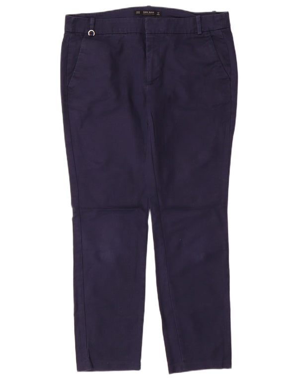 Pantaloni chino affusolati da donna Zara EU 40 medi W30 L27 blu navy classici