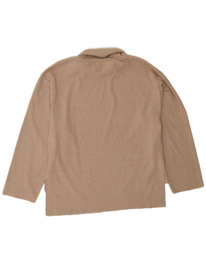 Maglione maglione collo alto da donna Zara UK 16 grande poliestere beige