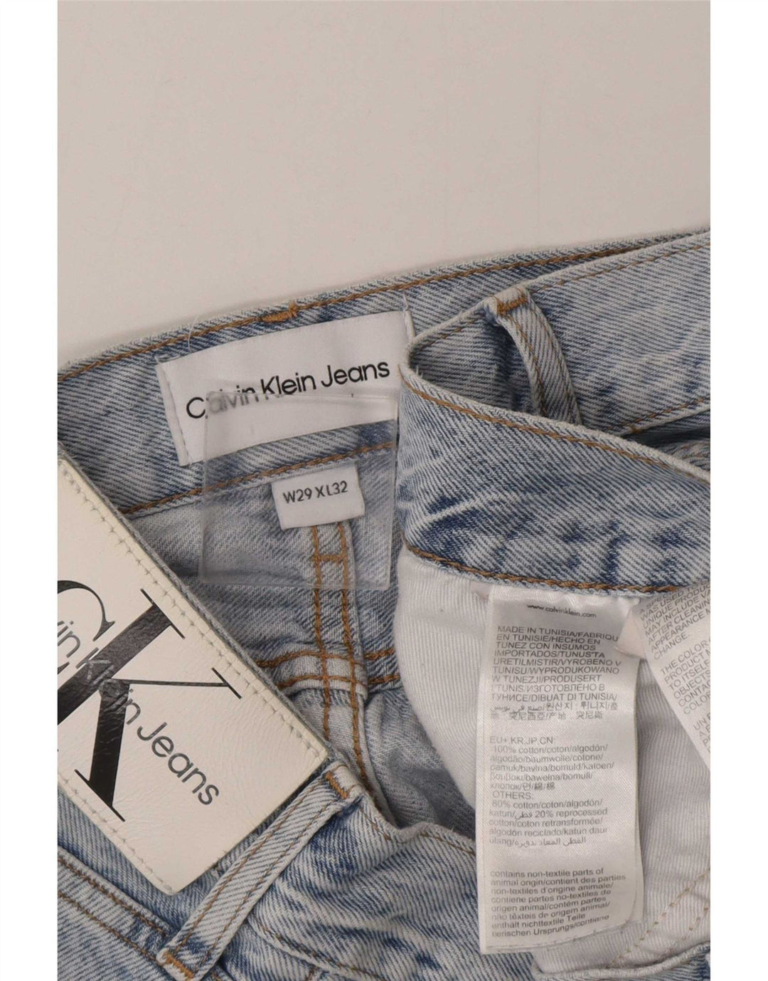 Jeans dritti da uomo Calvin Klein W29 L32 cotone blu
