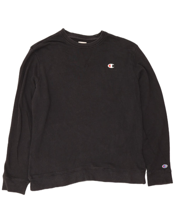 Champion Mens Sweatshirt Jumper Large Black Cotton