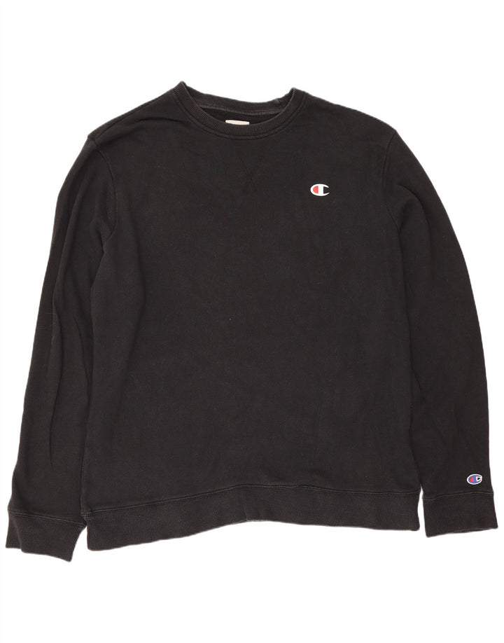 Felpa da uomo Champion Maglione grande in cotone nero
