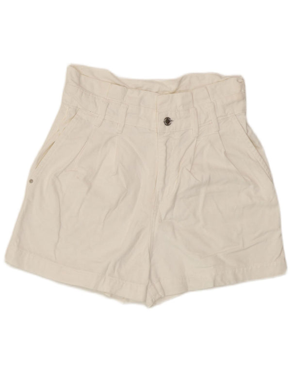 Pantaloncini di jeans a vita alta da donna Zara EU 36 XS W26 cotone bianco