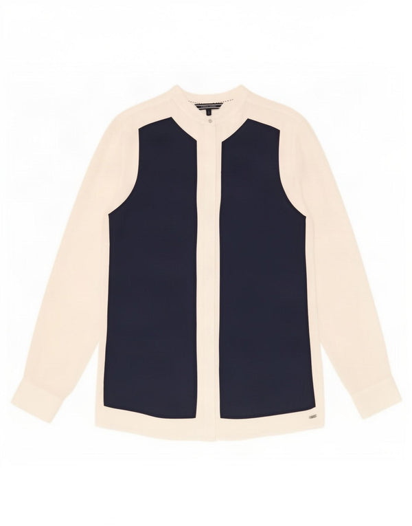 Tommy Hilfiger Donna Camicia Camicetta US 6 Medium White Colourblock