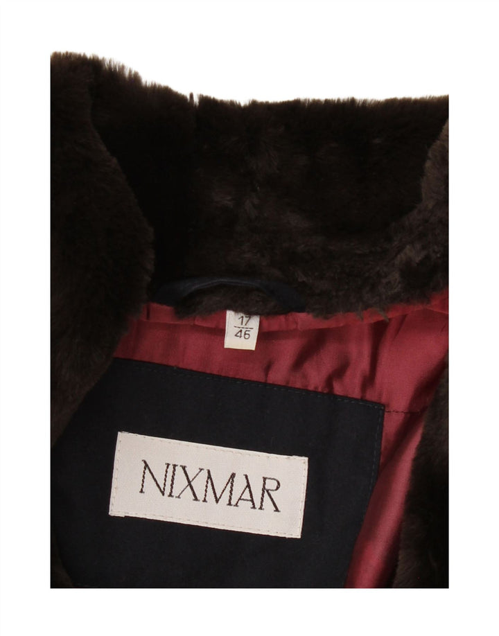 VINTAGE Womens Oversized Overcoat EU 46 XL Navy Blue