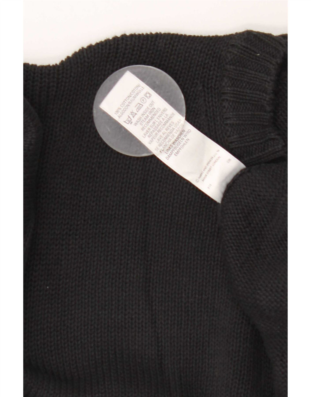 Maglione maglione girocollo da uomo Marks & Spencer grande cotone nero