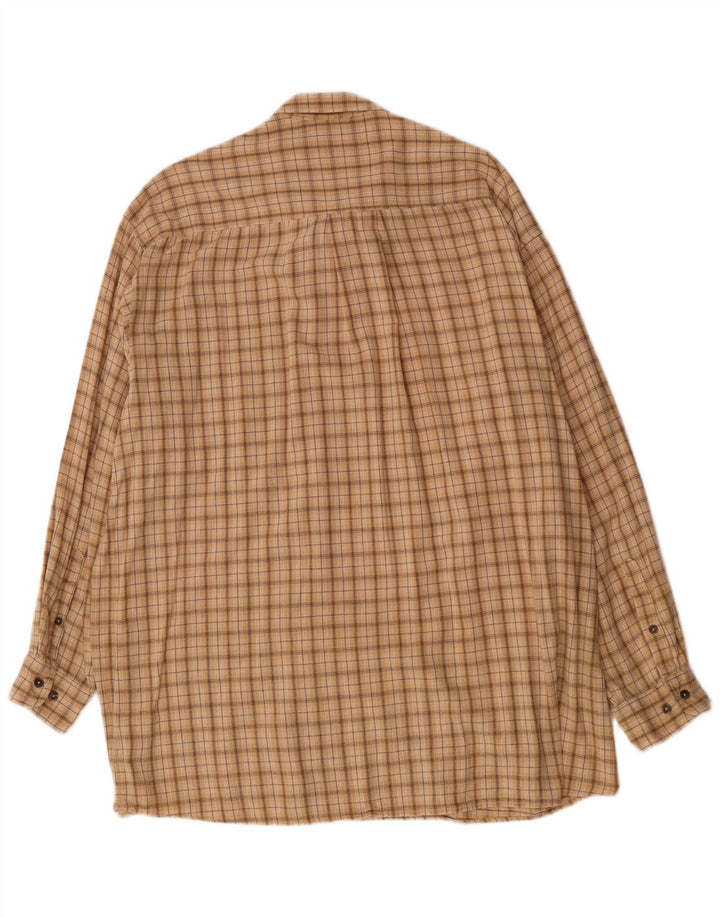 Camicia da uomo in flanella color cammello 2XL in cotone a quadri beige