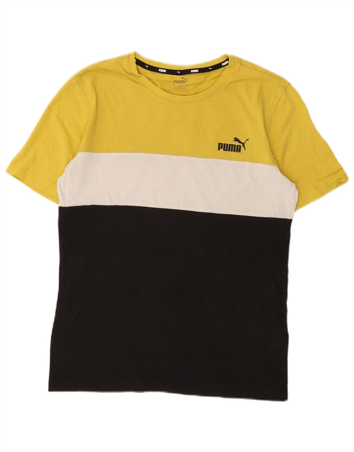 T-shirt da uomo Puma Top Small in cotone color block multicolore