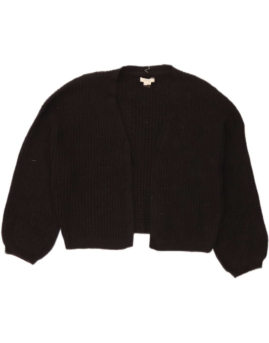 Maglione cardigan aperto corto oversize da donna Fat Face UK 14 grande nero