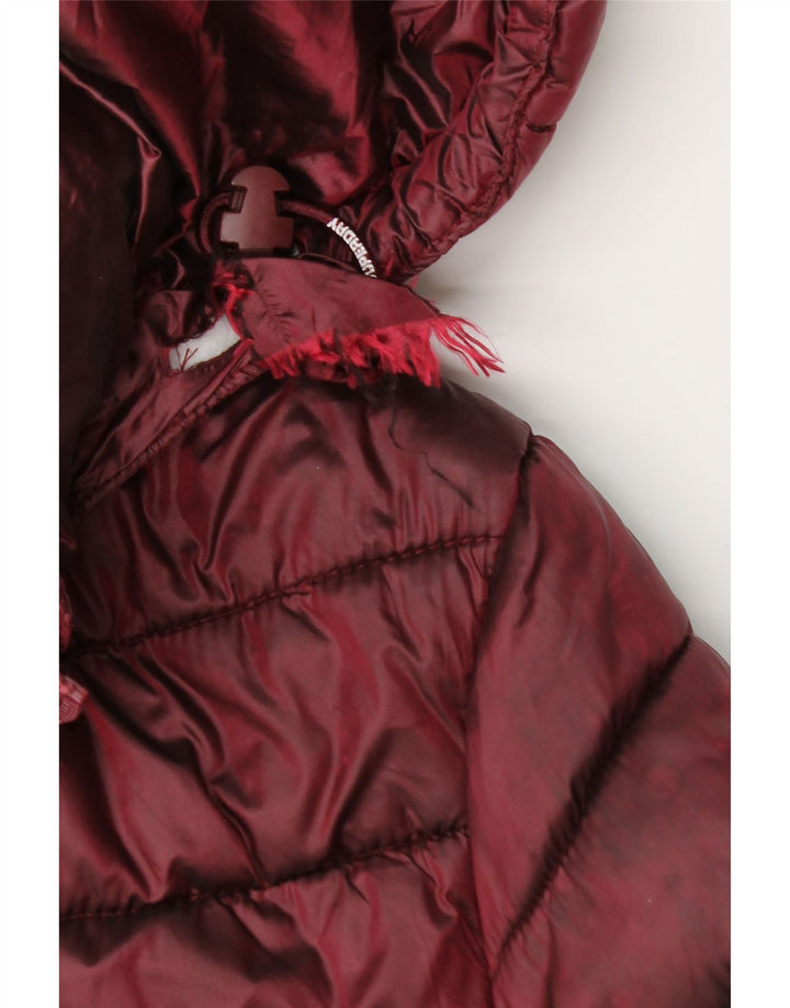 Giacca imbottita con cappuccio da donna Superdry UK 14 nylon bordeaux medio