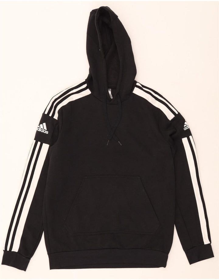 Felpa con cappuccio da uomo Adidas media in cotone nero