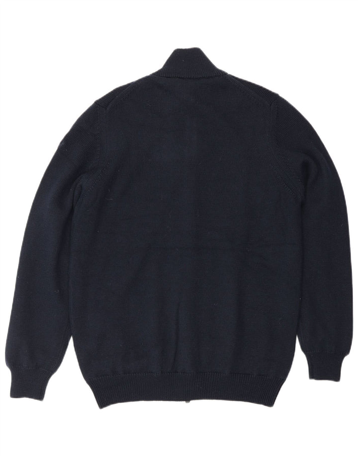 Maglione cardigan da uomo Lyle & Scott in lana blu navy media