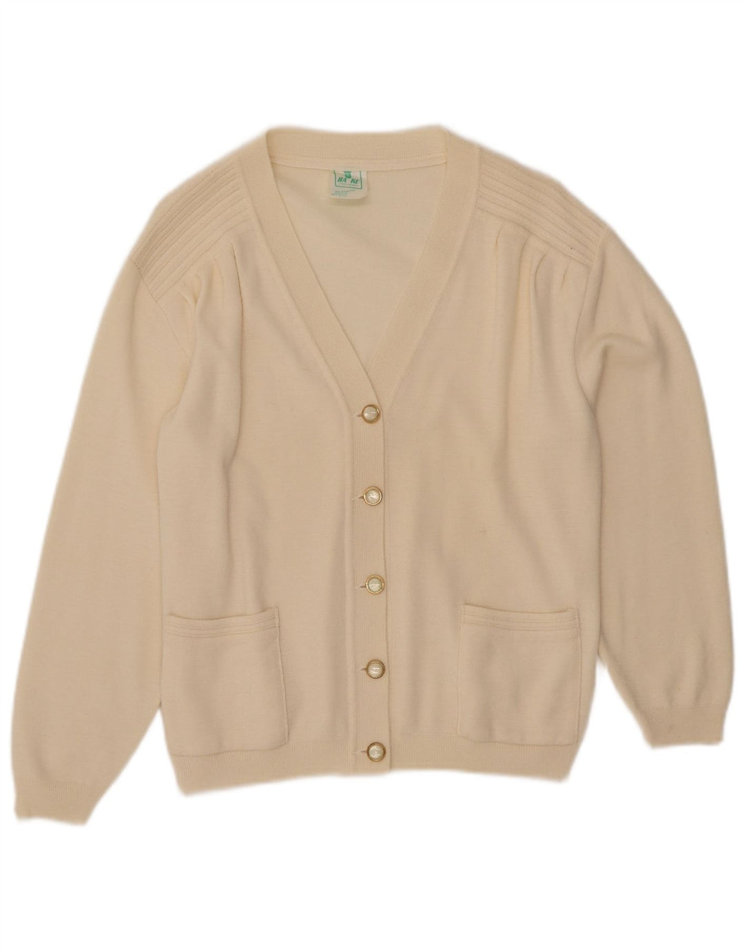 Maglione cardigan da donna VINTAGE UK 12 Beige medio