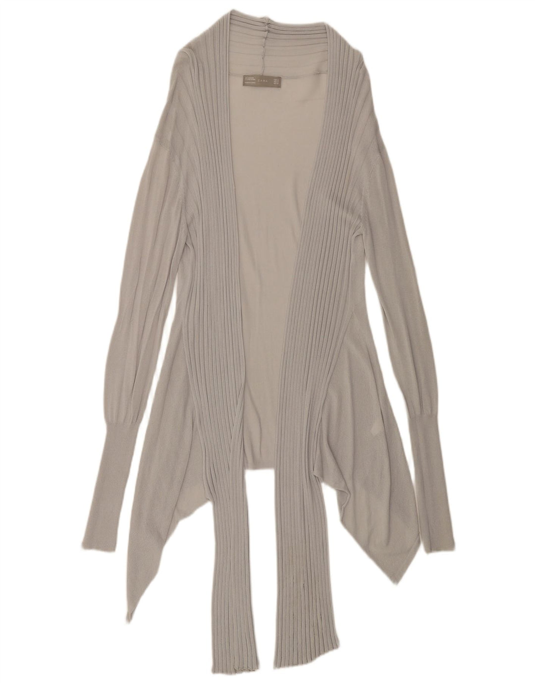 Top cardigan trasparente da donna Zara con linea lunga UK 12 Viscosa grigio medio