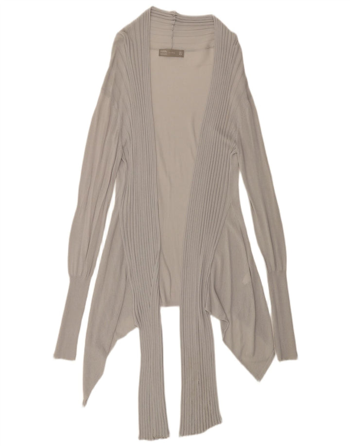 Top cardigan trasparente da donna Zara con linea lunga UK 12 Viscosa grigio medio