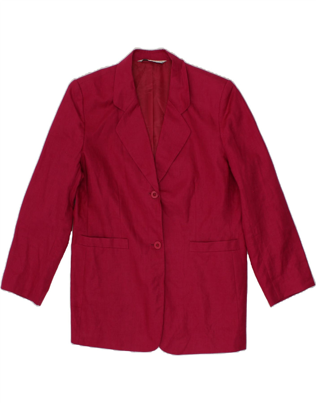 ST. BERNARD Womens Longline 2 Button Blazer Jacket UK 14 Large Pink Linen Vintage St. Bernard and Second-Hand St. Bernard from Messina Hembry 