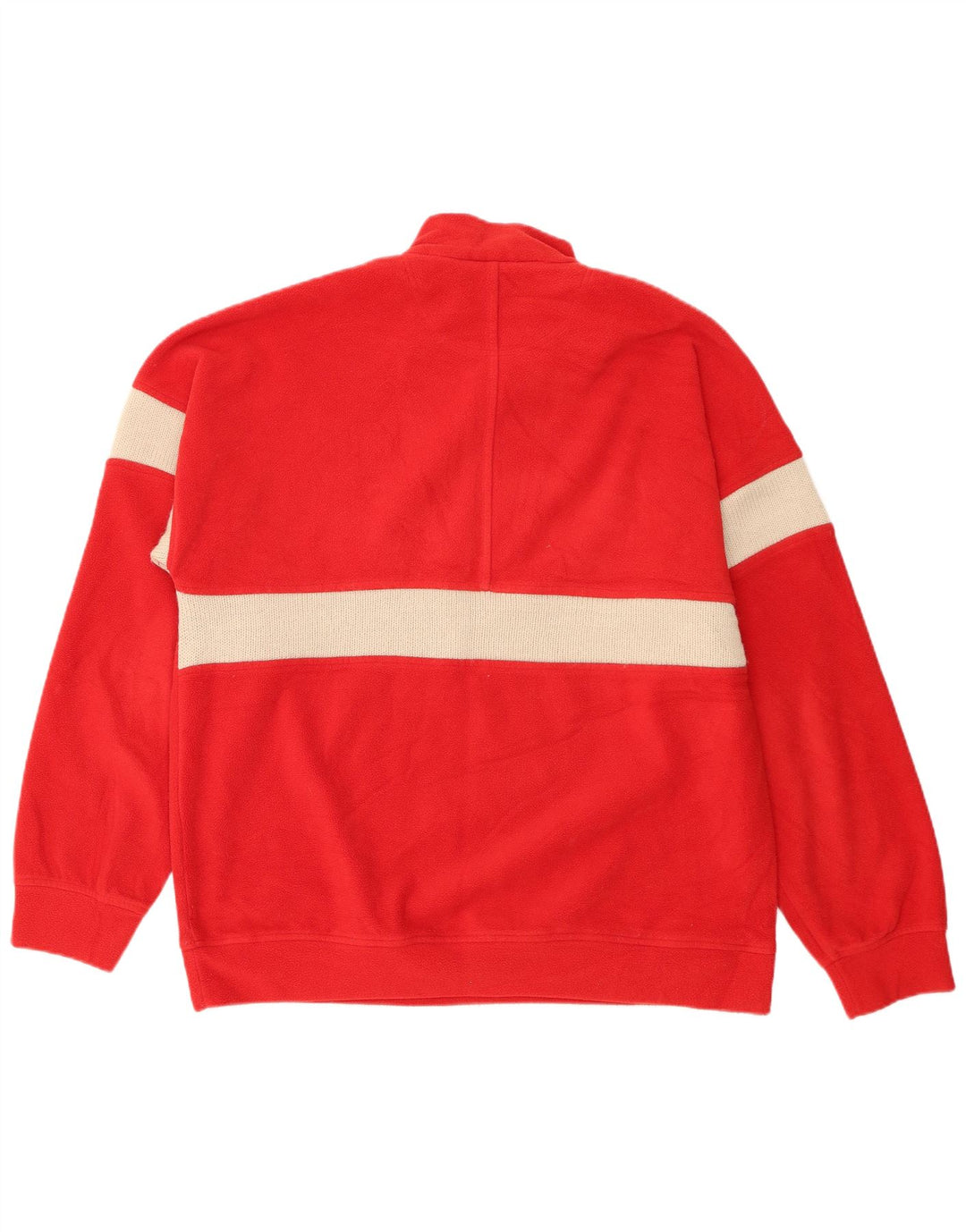 Maglione in pile da uomo Lotto con zip e collo XL in poliestere color block rosso