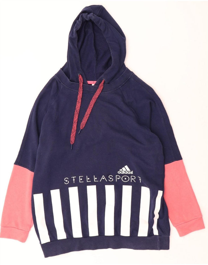 Maglione con cappuccio oversize da donna Climalite ADIDAS UK 12 medio blu navy