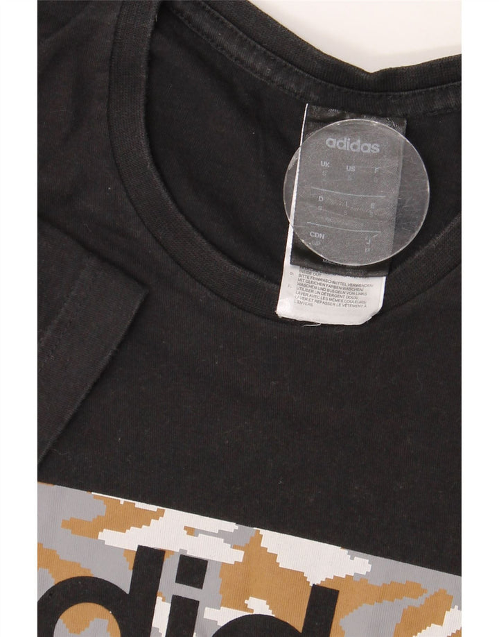 T-shirt grafica da uomo ADIDAS Top piccola in cotone nero