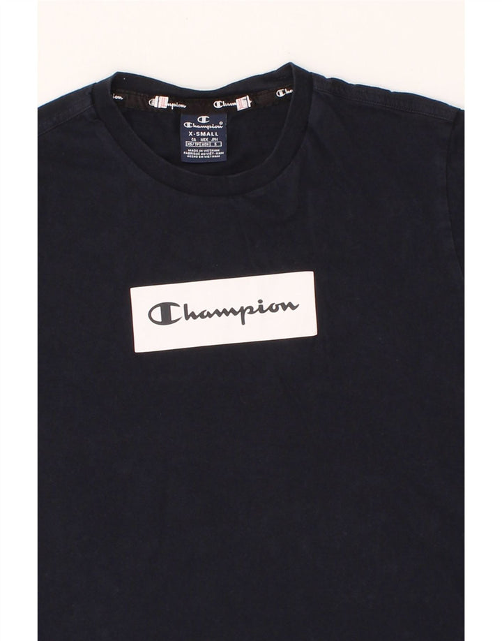 CHAMPION Mens Graphic T-Shirt Top XS Navy Blue Vintage Champion and Second-Hand Champion from Messina Hembry 