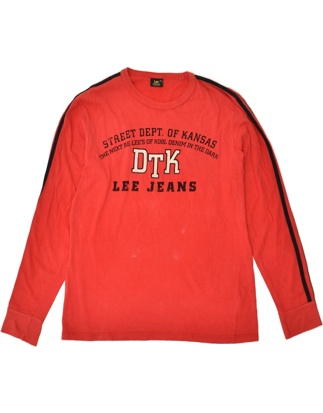 LEE Womens Graphic Top Long Sleeve UK 18 XL Red Cotton | Vintage Lee | Thrift | Second-Hand Lee | Used Clothing | Messina Hembry 