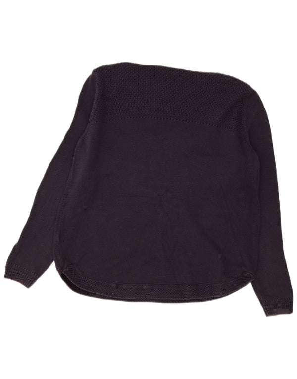 Maglione maglione con scollo a barca da donna Marks & Spencer UK 18 XL cotone blu navy