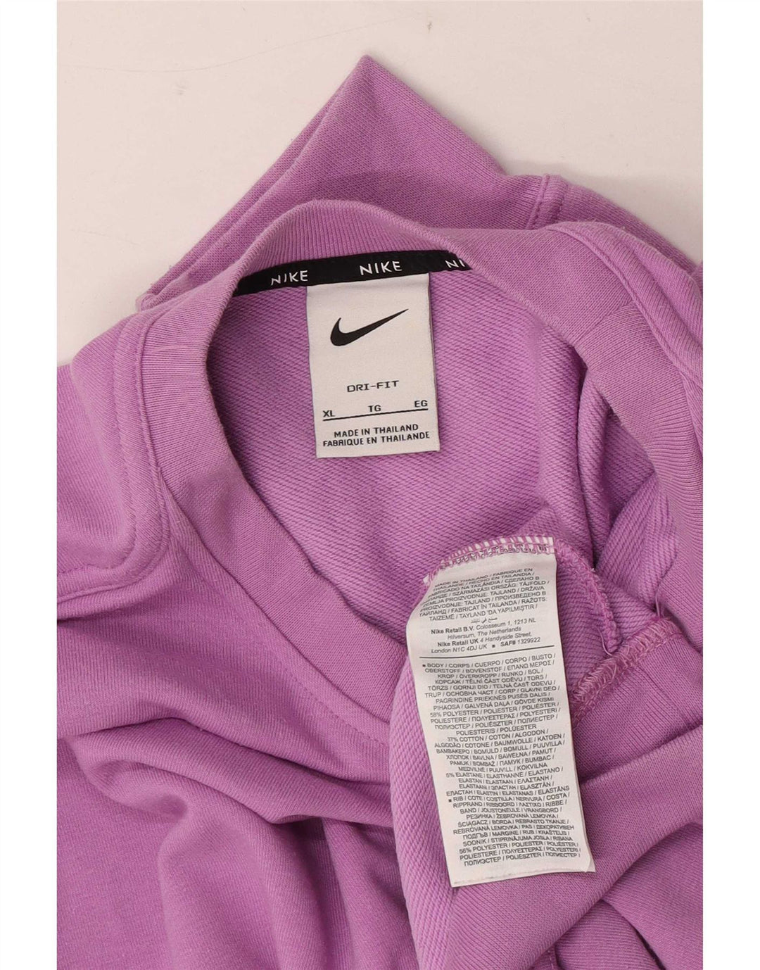 Felpa oversize da donna Nike Dri Fit, maglione UK 18 XL, poliestere viola