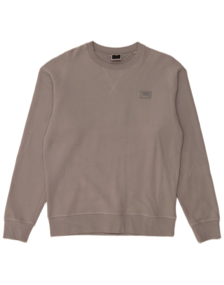 Jack & Jones Felpa da Uomo Maglione Piccolo Cotone Grigio