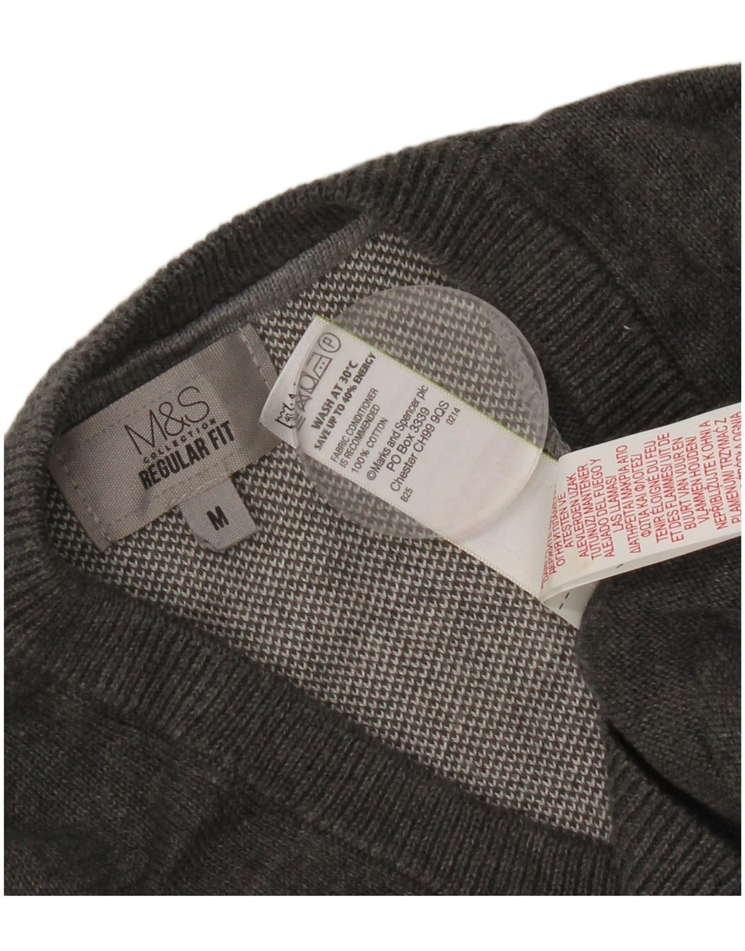Canotta da uomo Marks & Spencer vestibilità regolare in cotone grigio medio
