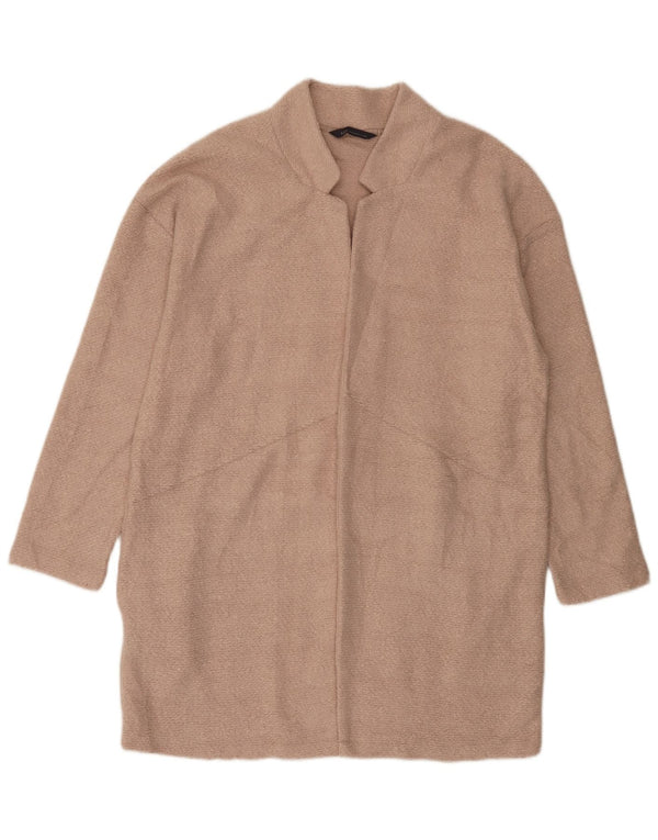 Maglione cardigan lungo da donna Marks & Spencer UK 16 grande poliestere rosa