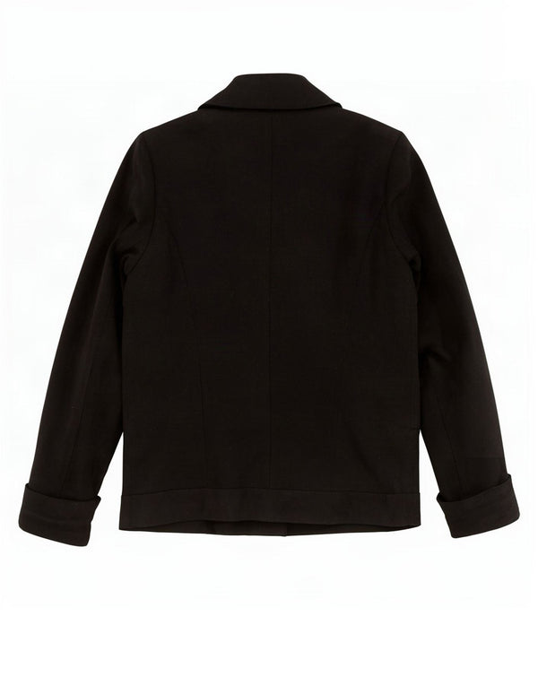 Giacca blazer doppiopetto da donna Topshop UK 8 piccola lana nera