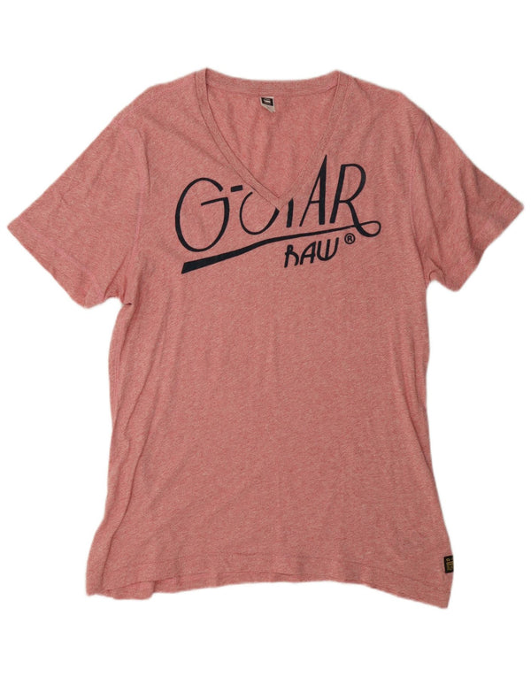 T-shirt grafica da uomo G-Star Top XL in cotone rosa