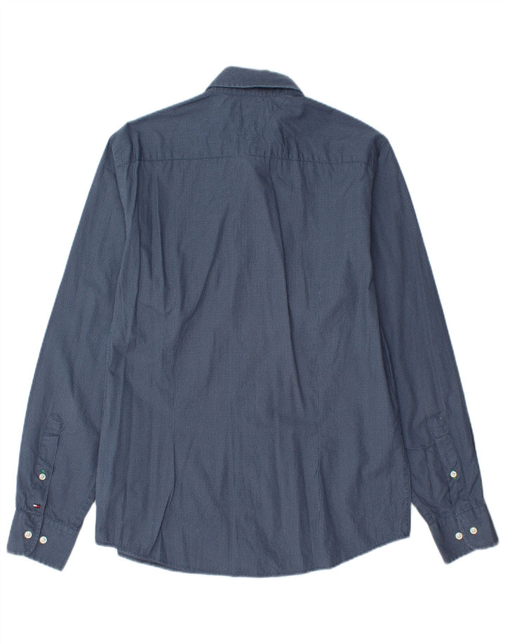 TOMMY HILFIGER Camicia slim fit da uomo in cotone maculato blu medio