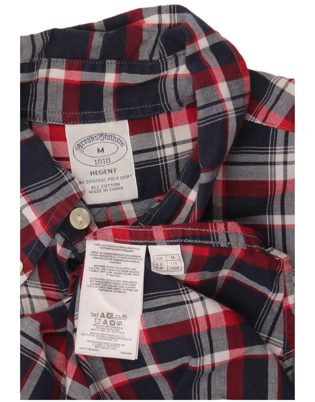Camicia a maniche corte Regent da uomo Brooks Brothers a quadri blu navy medio