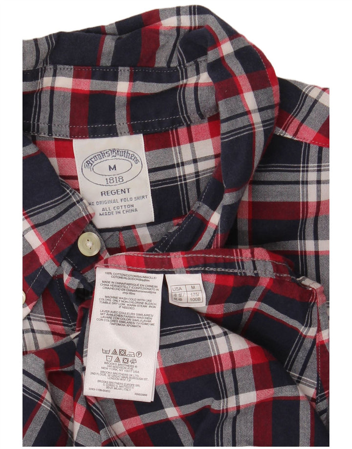 Camicia a maniche corte Regent da uomo Brooks Brothers a quadri blu navy medio