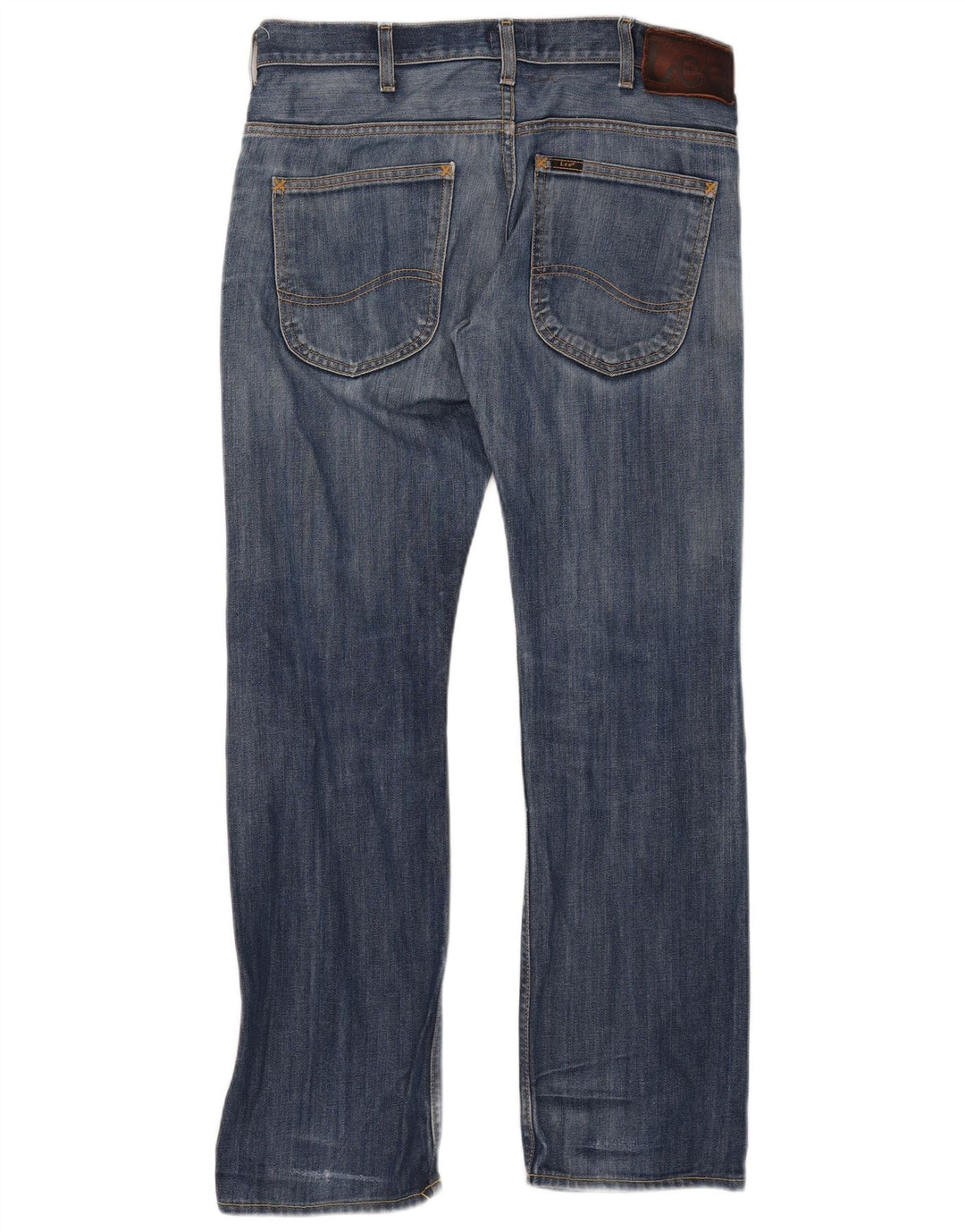 Jeans dritti invecchiati Zed Lee da uomo W32 L32 cotone blu
