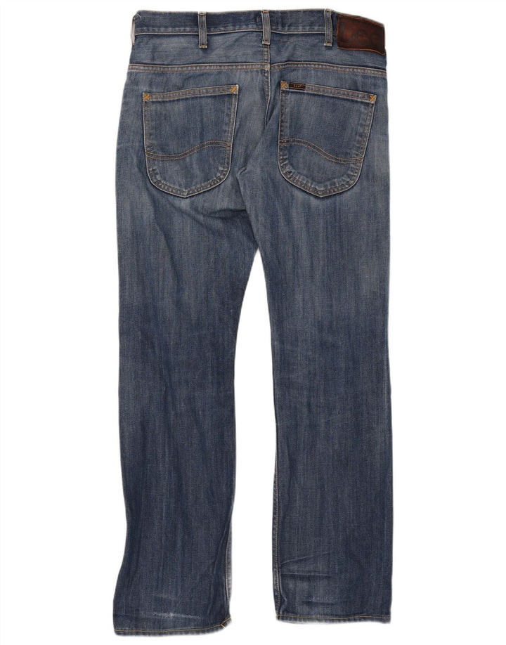 Jeans dritti invecchiati Zed Lee da uomo W32 L32 cotone blu